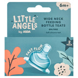 LITTLE ANGELS by ASDA Wide Neck Feeding Bottle Teats 6+ Months GOODS ASDA   