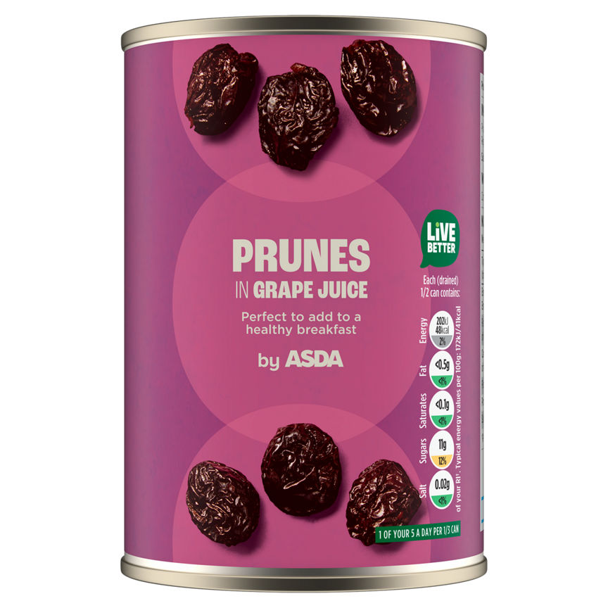 ASDA Prunes in Grape Juice 410g GOODS ASDA   