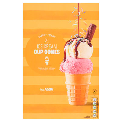 ASDA 21 ice cream cup cones with sweetener - British product