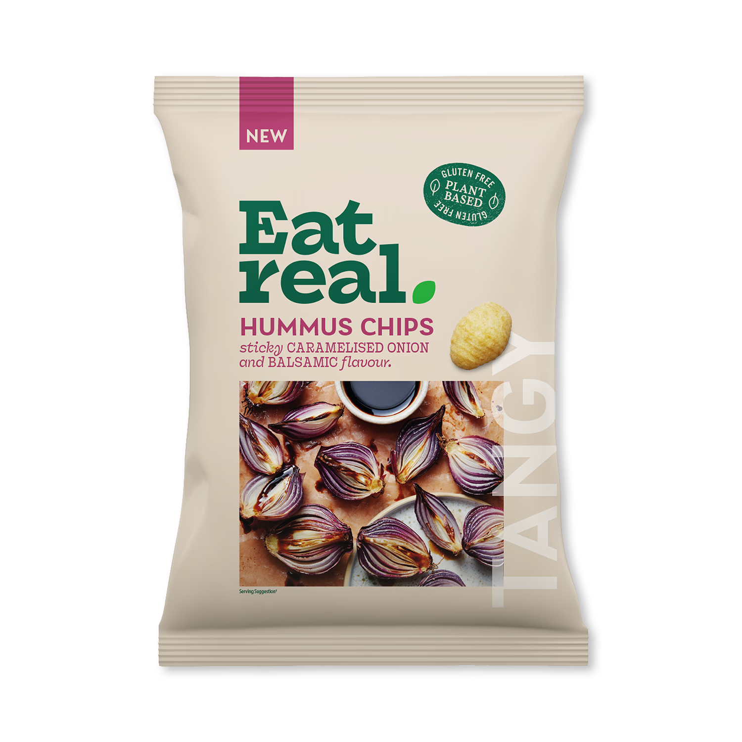 Eat Real hummus chips caramelised onion and balsamic vinegar 110g, UK version