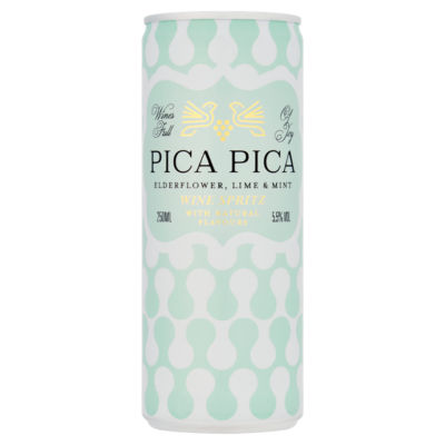 ASDA Pica Pica Elderflower, Lime & Mint Wine Spritz 250ml- Buy online at McGrocer