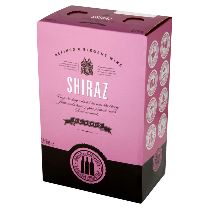 Refined & Elegant Shiraz wine box 2.25L, UK version