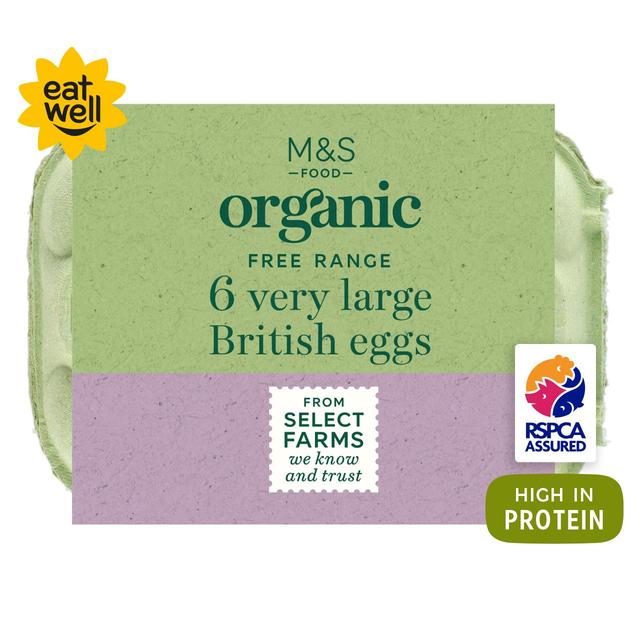 M&S Organic Free Range Very Large Eggs   6 per pack GOODS M&S   