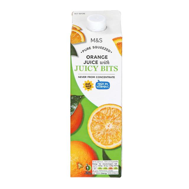 M&S Squeezed Orange Juice with Bits   1L GOODS M&S   