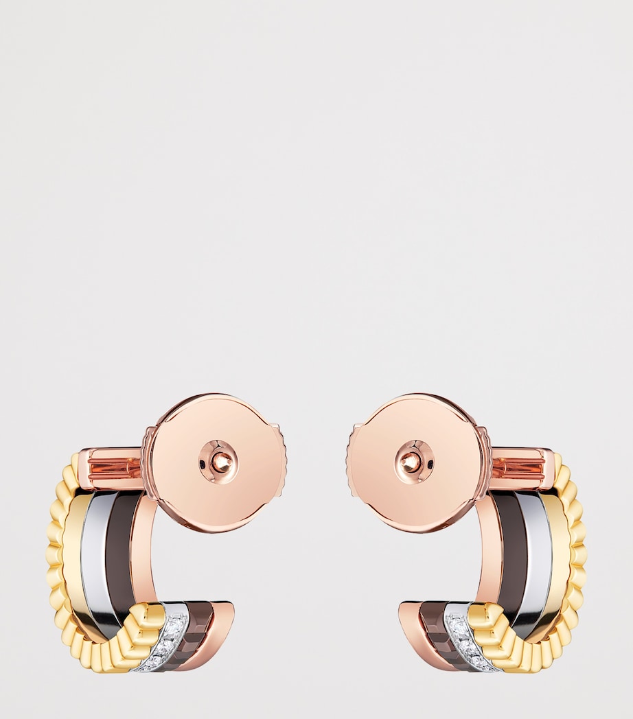 Boucheron Quatre mini hoop earrings mixed gold diamonds UK version