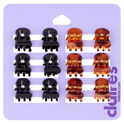 Claire's 12 mini tortoiseshell hair claws, UK version