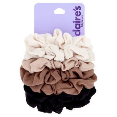 Claire's 7 nude and black hair scrunchies set, imported from the UK