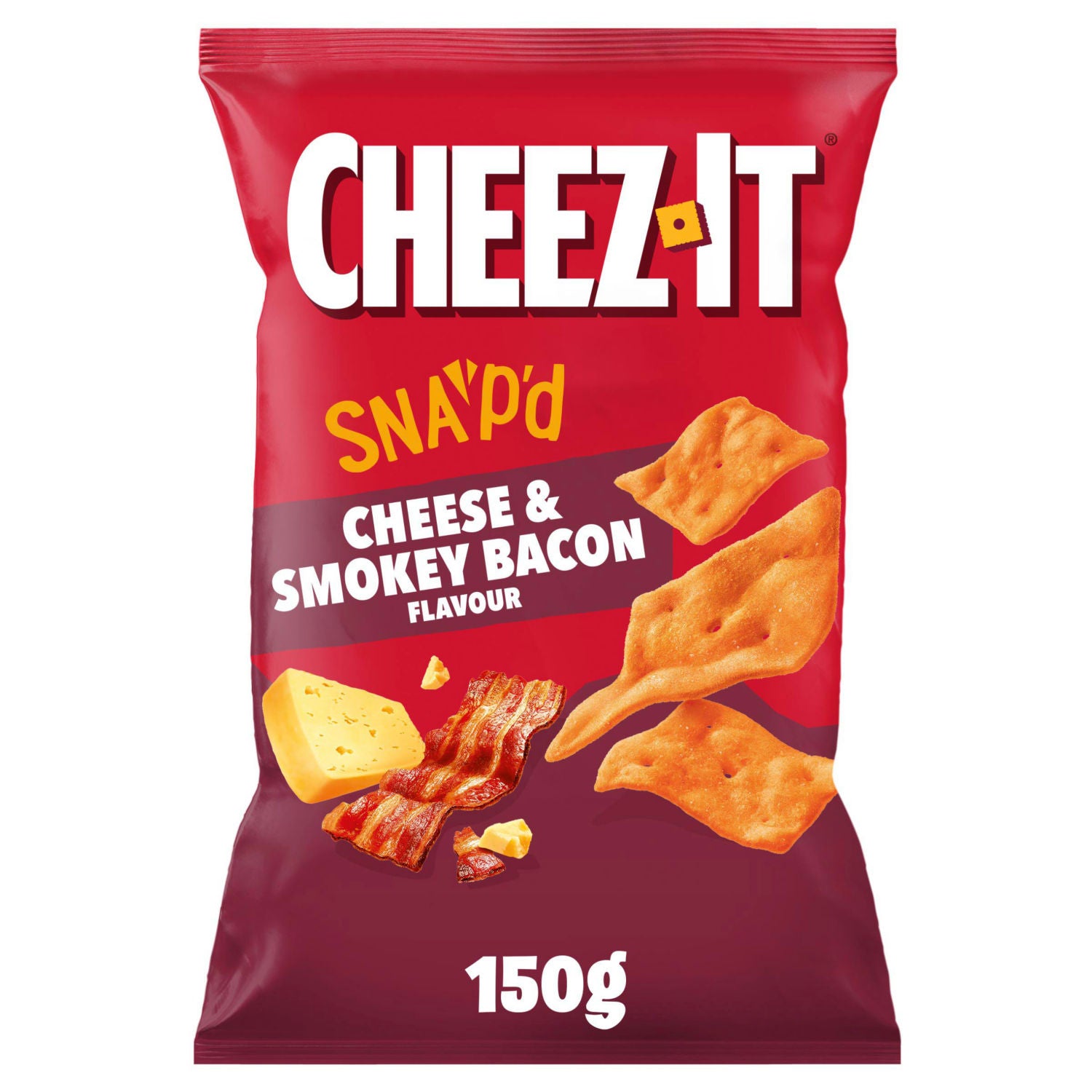 Cheez-It thin crispy snacks Cheese & Smokey Bacon 150g, UK version