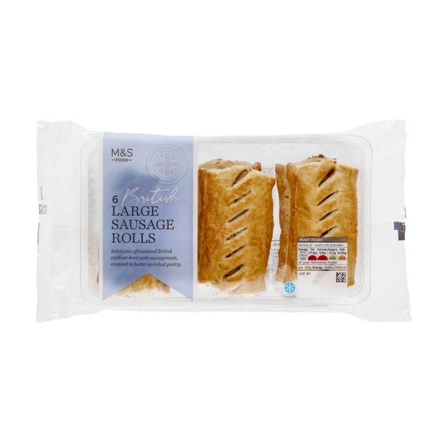 M&S 6 Large Sausage Rolls   360g