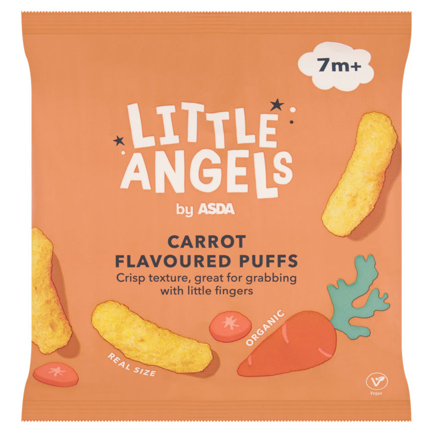 LITTLE ANGELS by ASDA Organic Carrot Flavour Puffs 7+ Months 20g