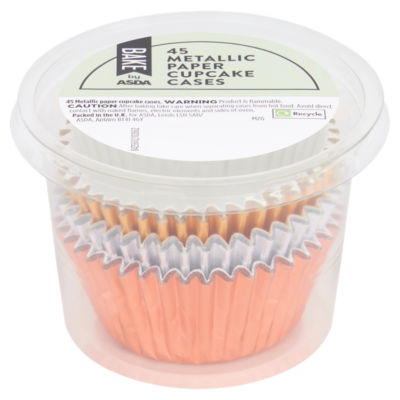 BAKE von ASDA Metallic Papier Cupcake-Förmchen 45 Förmchen