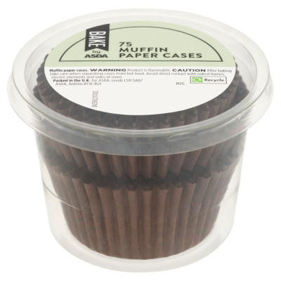 BAKE by ASDA muffin paper cases 75, imported from the UK