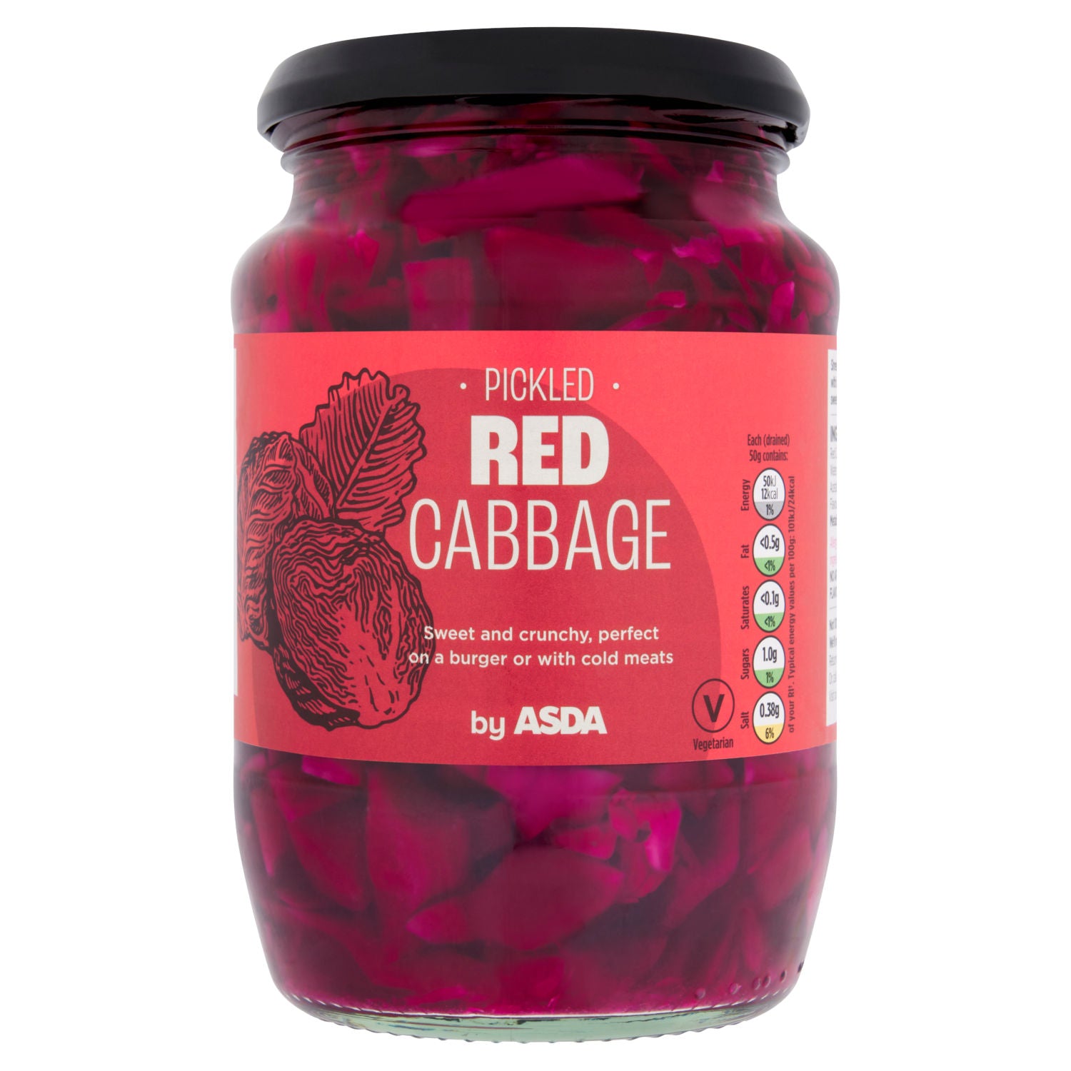 ASDA Pickled Red Cabbage 710g, imported from the UK