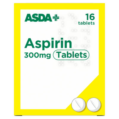 ASDA Aspirin 300mg tablets 16 tablets - British product