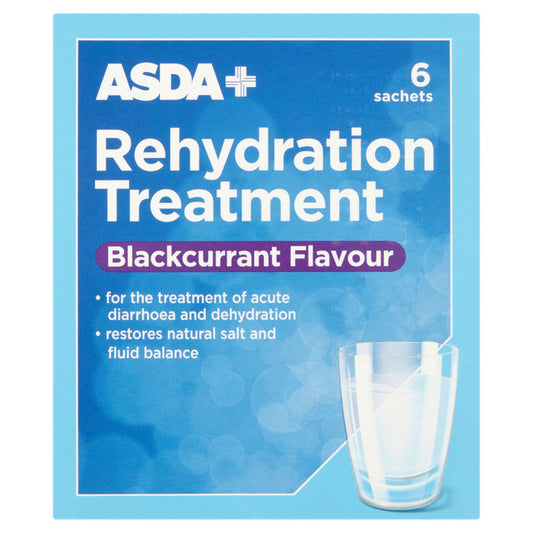 ASDA Rehydration Treatment Blackcurrant Flavour 6 Satchets GOODS ASDA   