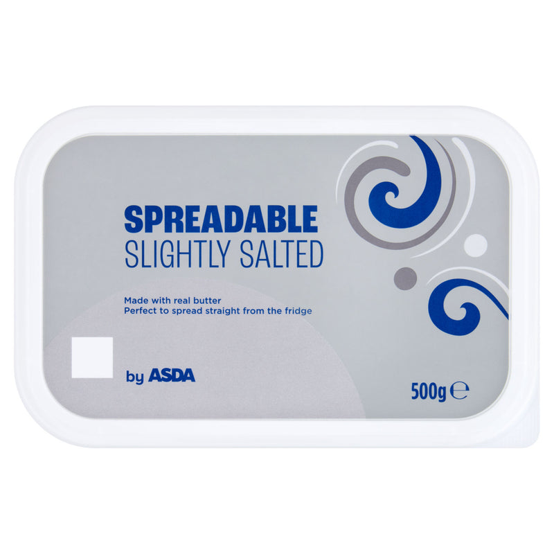 ASDA spreadable butter slightly salted 500g, UK version