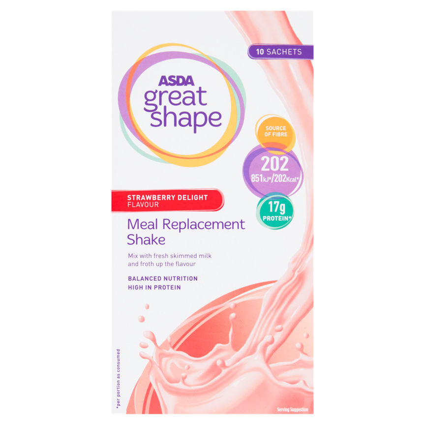 ASDA Great Shape Meal Replacement Shake Strawberry Delight Flavour GOODS ASDA   