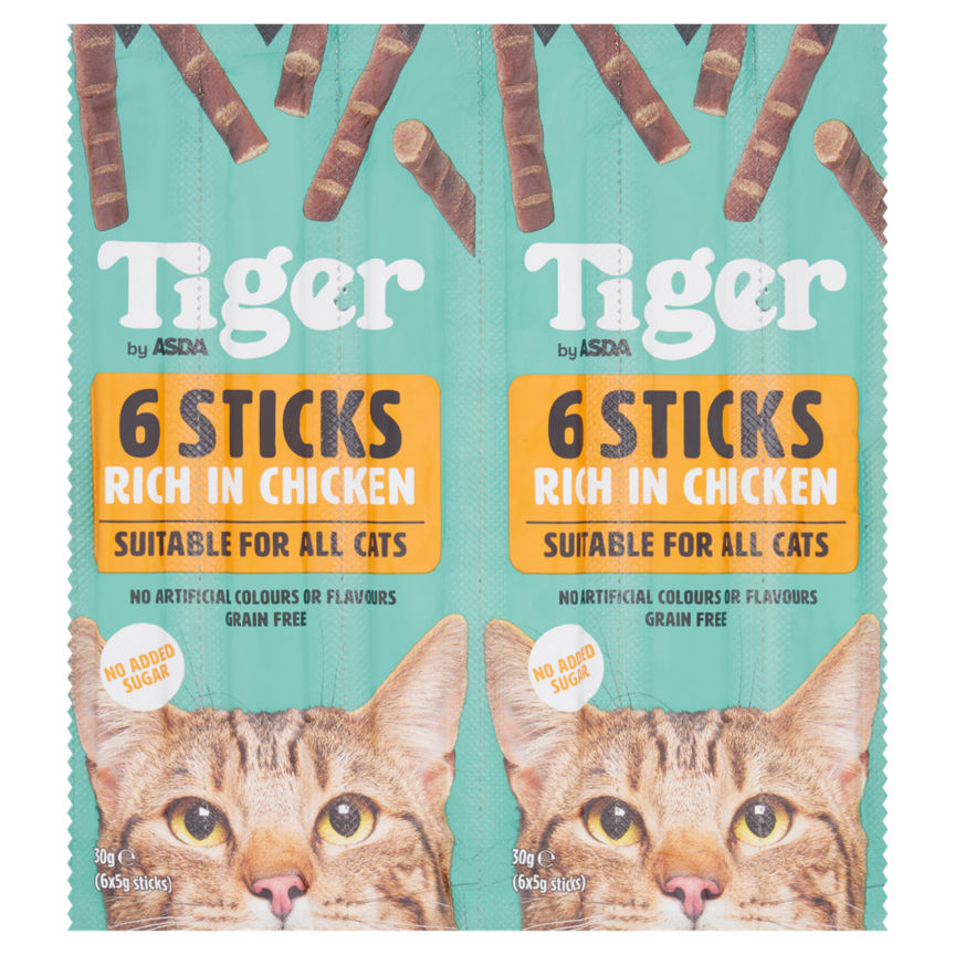 Tiger by ASDA 6 Sticks Rich In Chicken 6x5g GOODS ASDA   