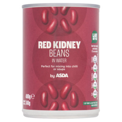 ASDA canned red kidney beans in water 400g - British product