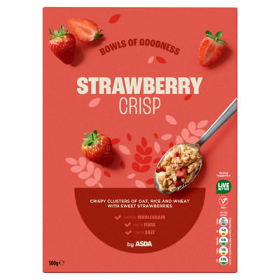 ASDA strawberry crisp cereal 500g - British product