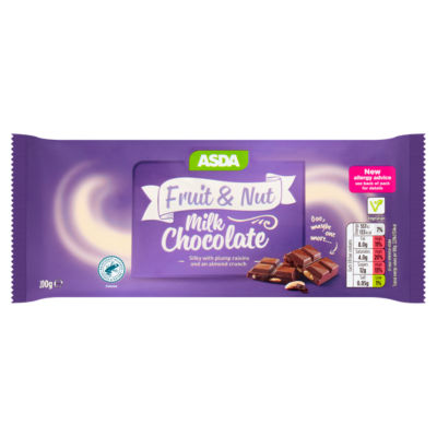 ASDA ASDA Fruit & Nut Milk Chocolate Bar 200g- Buy online at McGrocer