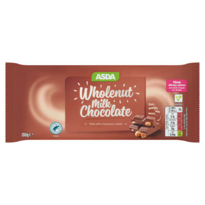 ASDA ASDA Wholenut Milk Chocolate Bar 200g- Buy online at McGrocer