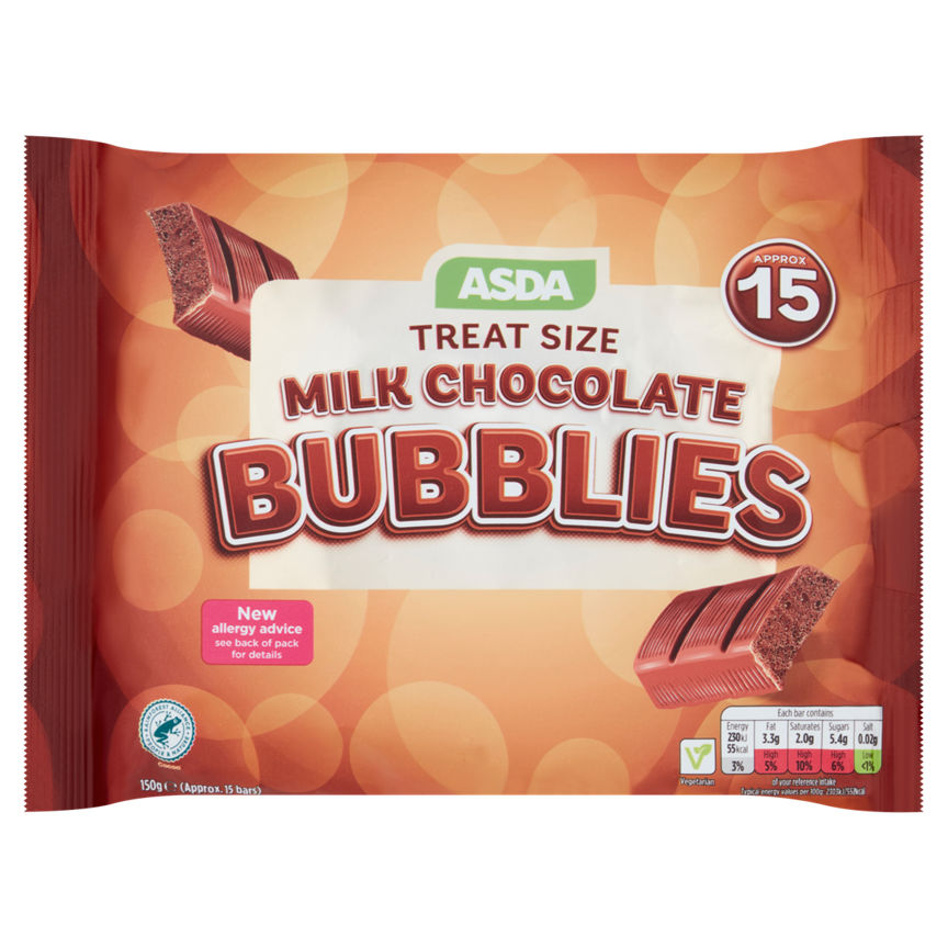 ASDA Fun Size Milk Chocolate Bubblies 15 Pack GOODS ASDA   