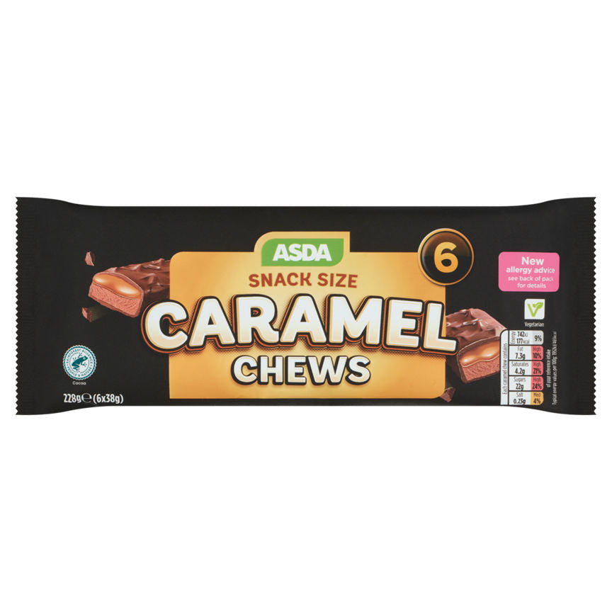 ASDA Snack Size Chocolate Caramel Chews 6 Pack GOODS ASDA   