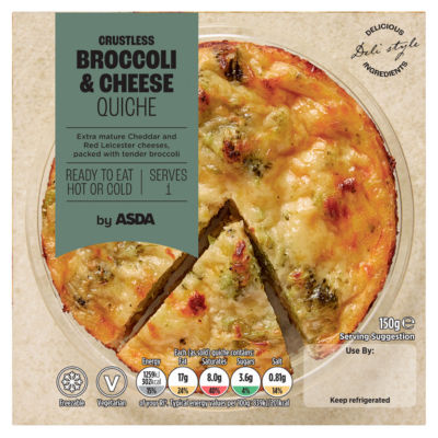 ASDA quiche sans croûte au brocoli et au fromage 150g - Produit britannique