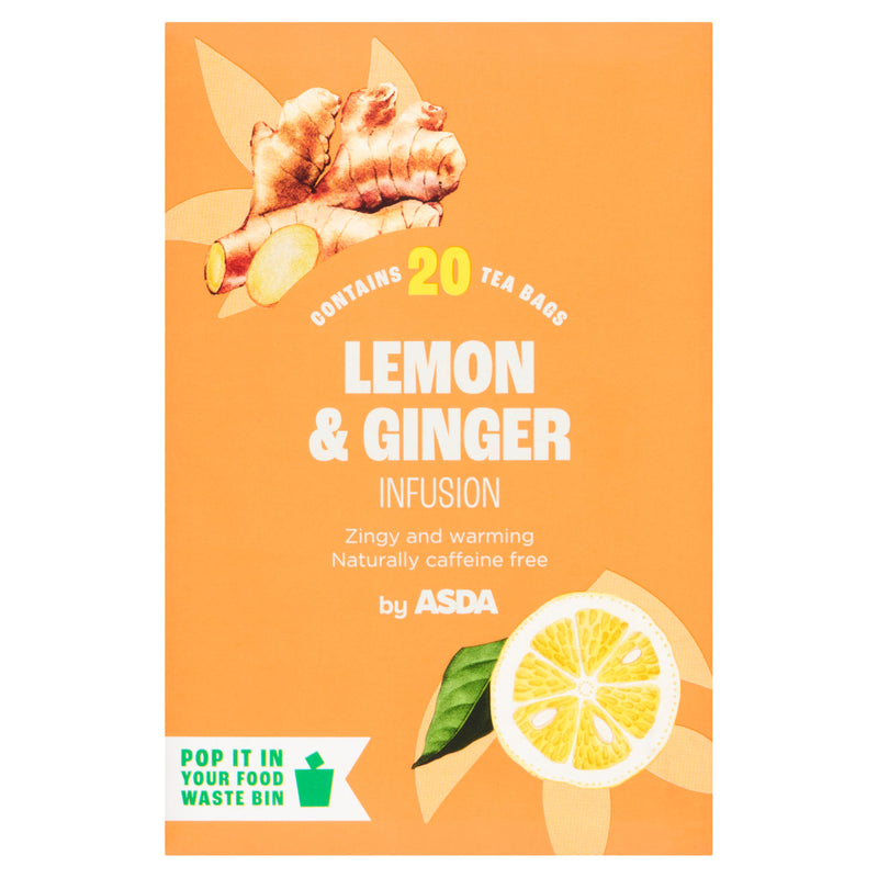 ASDA Lemon & Ginger Infusion Tea Bags 40g - British product