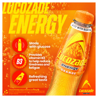 Lucozade Energy Apelsin drikk 500ml, importert fra Storbritannia