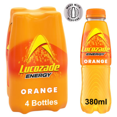 Lucozade Energy Orange drink 4x380ml, UK version