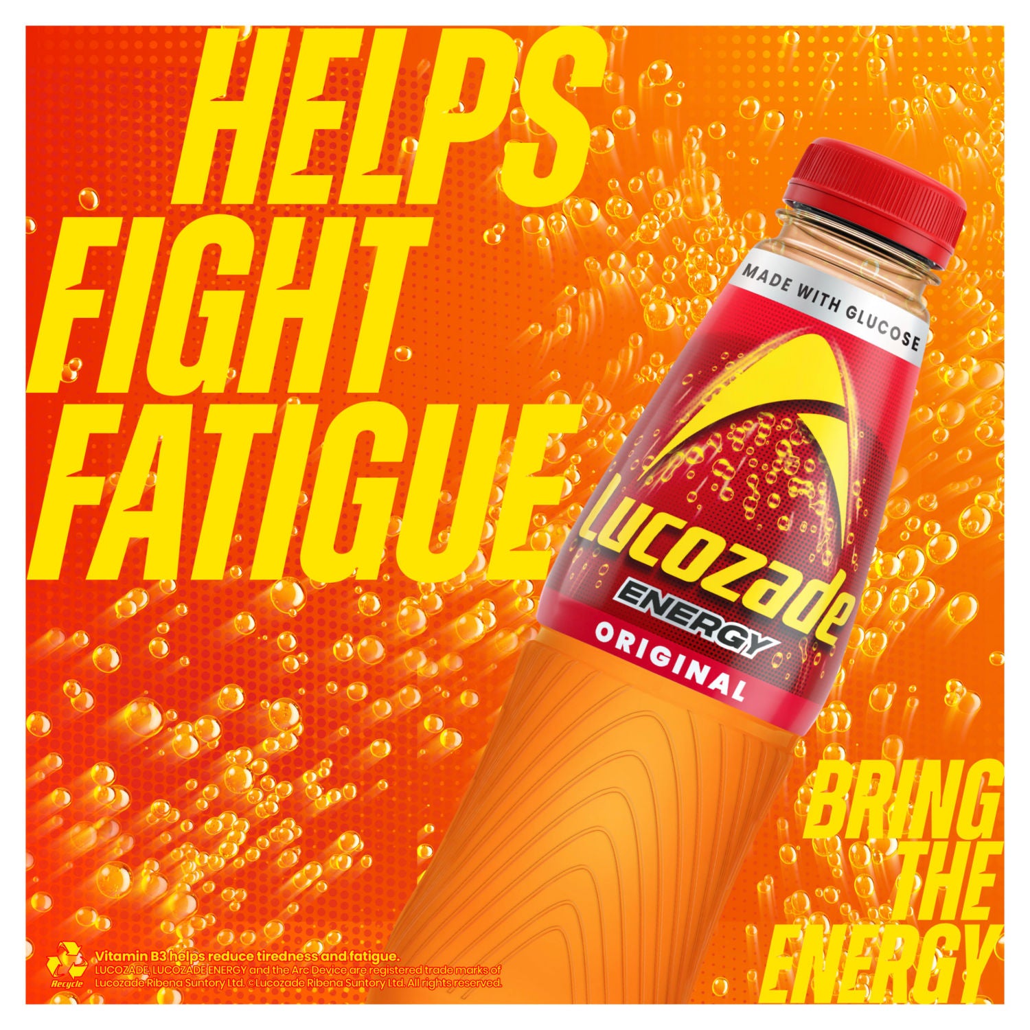Lucozade Original energy drink 4x380ml, UK version