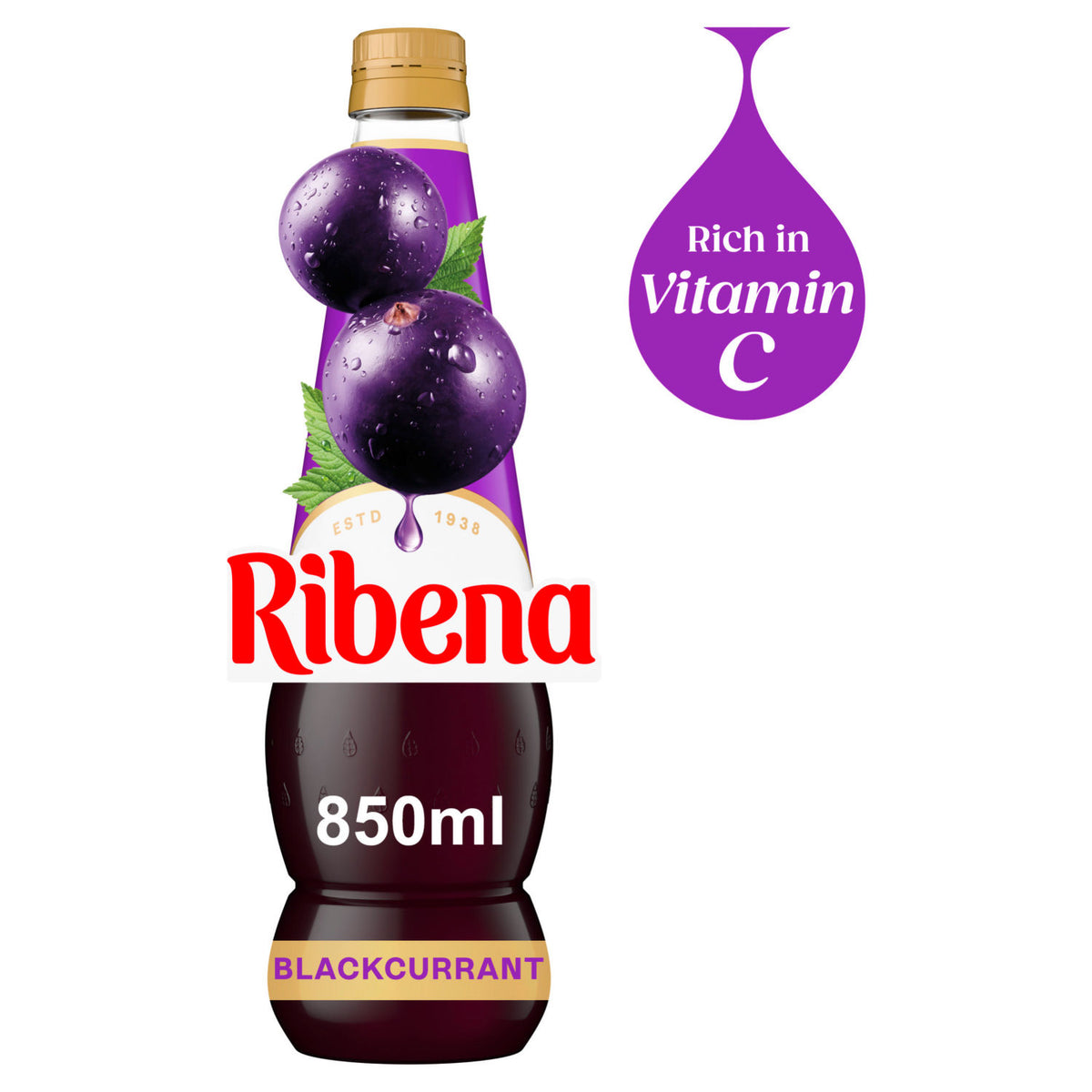 Ribena blackcurrant squash 850ml - British product