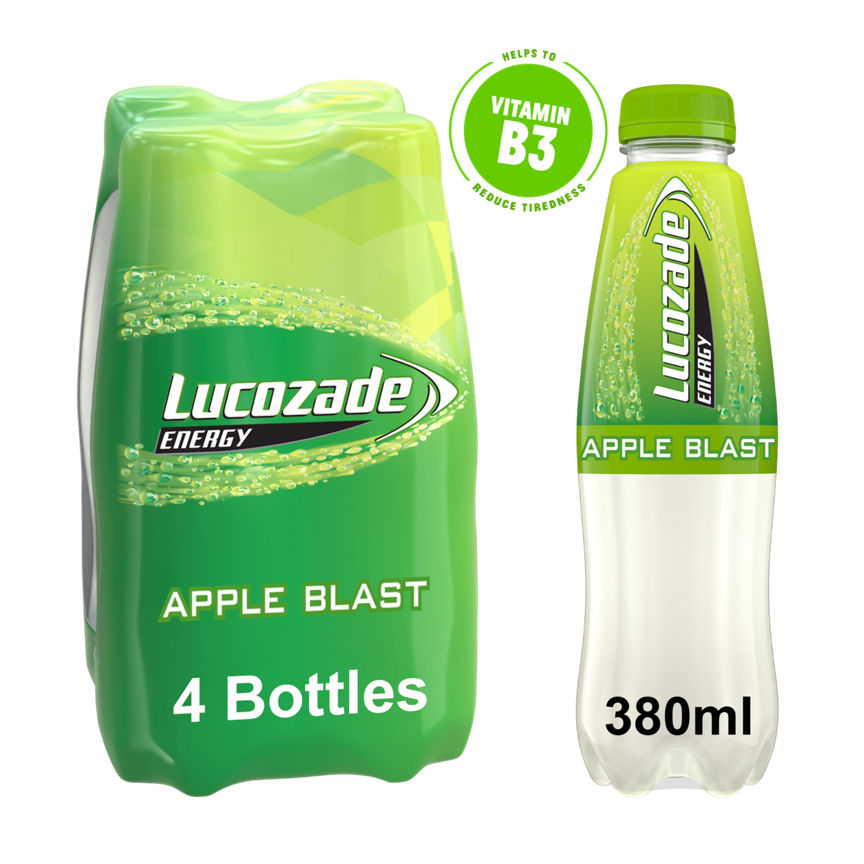 Lucozade Energy Drink Apple Blast 4x380ml GOODS ASDA   