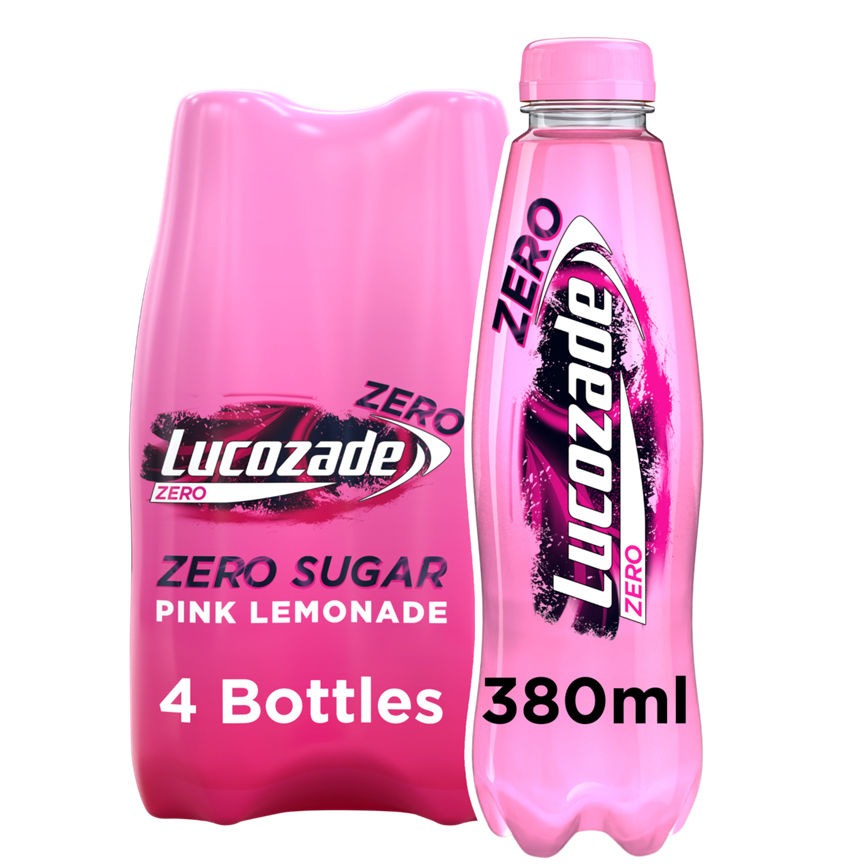 Lucozade Zero Drink Pink Lemonade 4 pack