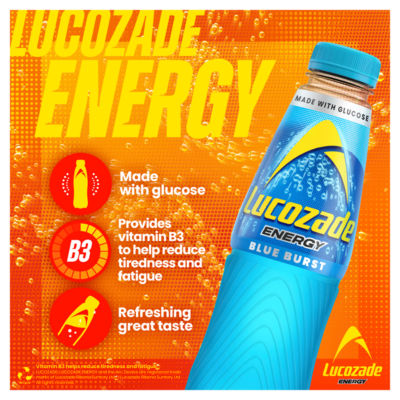 Lucozade energy drink Blue Burst 500ml, UK version