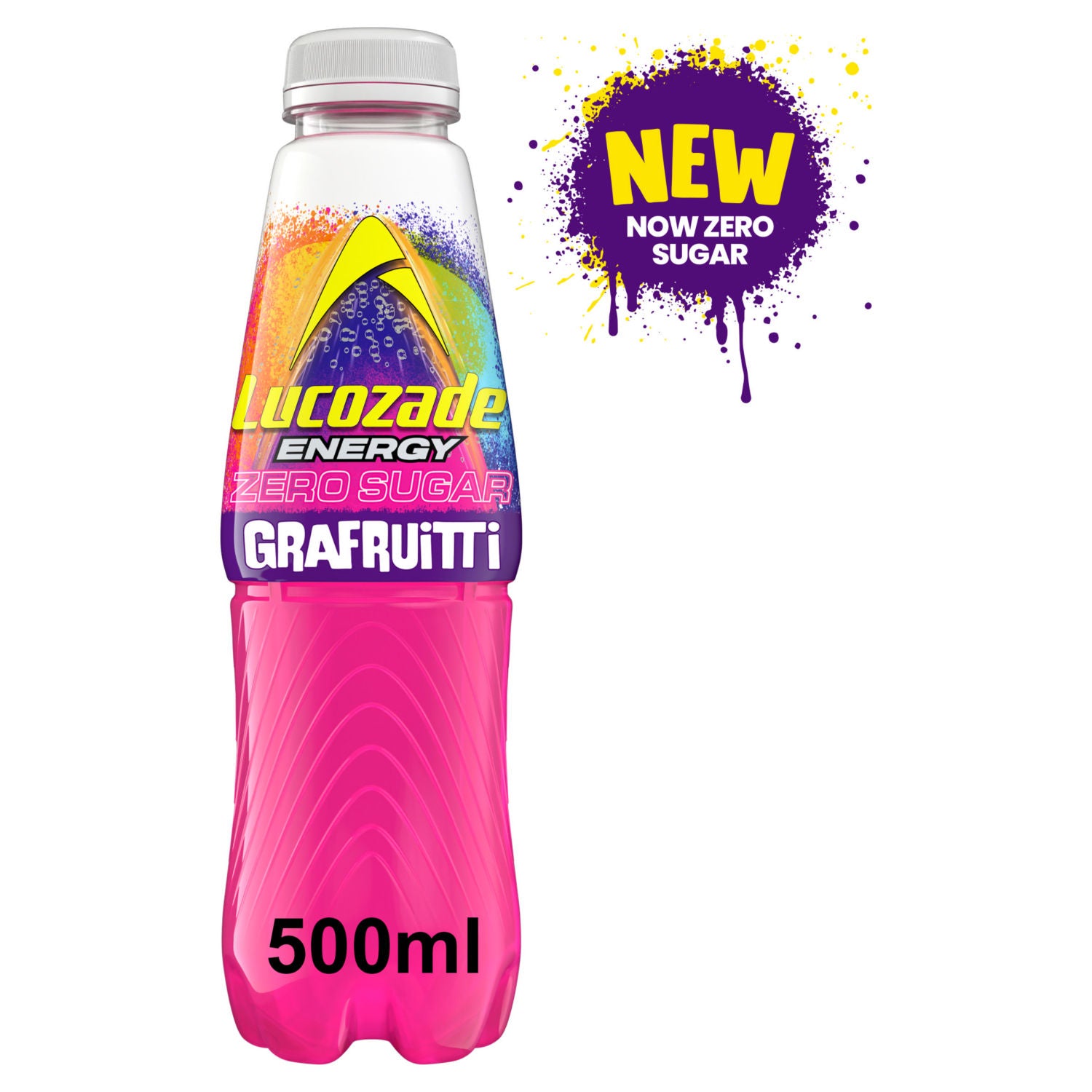 Lucozade energy drink zero sugar Grafruitti 500ml, UK version
