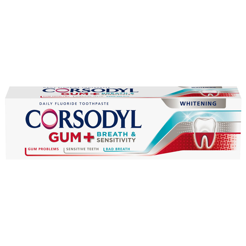 Corsodyl Gum+ Breath & Sensitivity Toothpaste Whitening