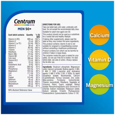 ASDA Centrum Men 50+ Multivitamin-Tabletten 30 Stück - Online bei McGrocer kaufen
