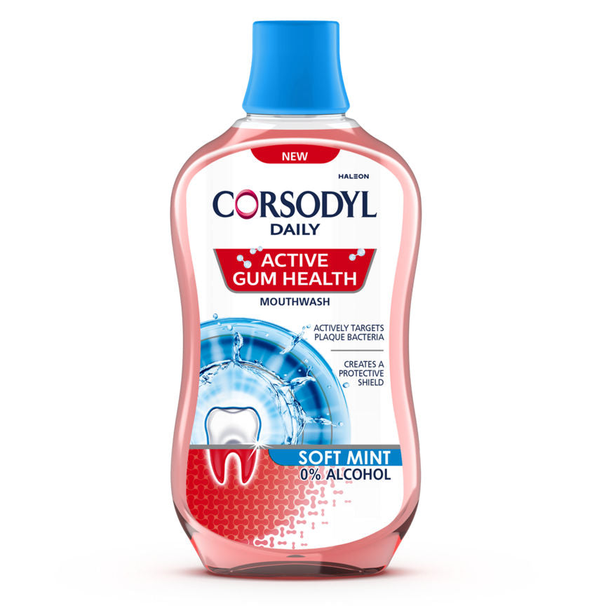 Corsodyl Active Gum Health Daily Soft Mint Mouthwash 500ml GOODS ASDA   