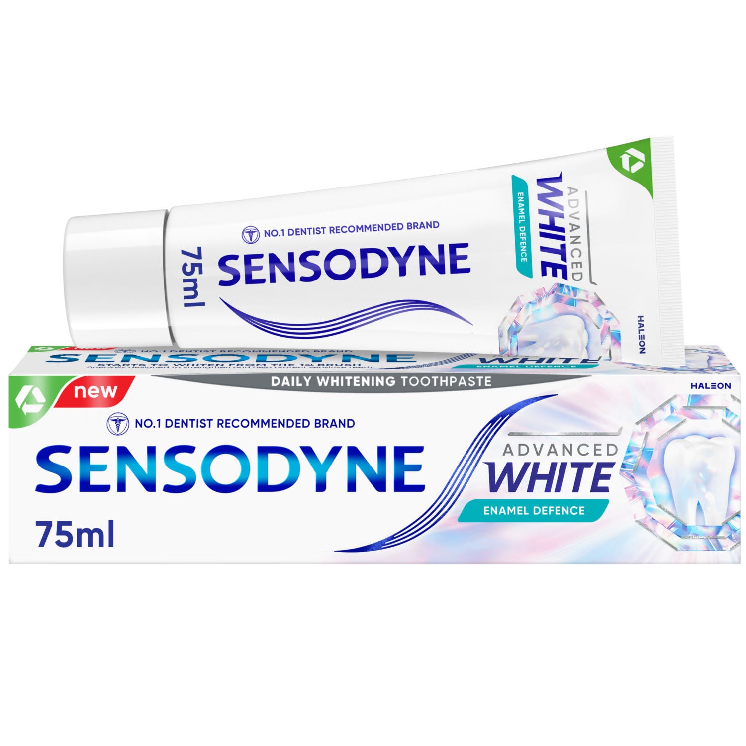 Sensodyne Advanced White Enamel Defence toothpaste 75ml, imported from the UK
