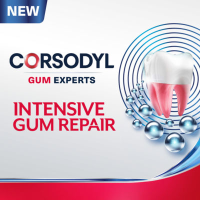Corsodyl White Polish toothpaste 75ml, imported from the UK