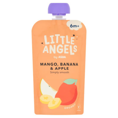 Little Angels mango, banana & apple baby food puree 120g, UK version