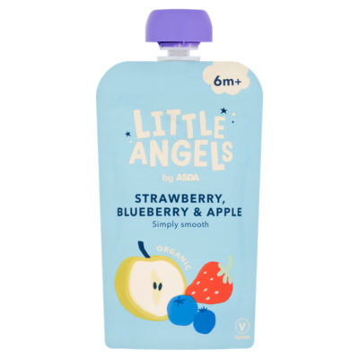 Little Angels strawberry blueberry apple baby puree 120g, UK version