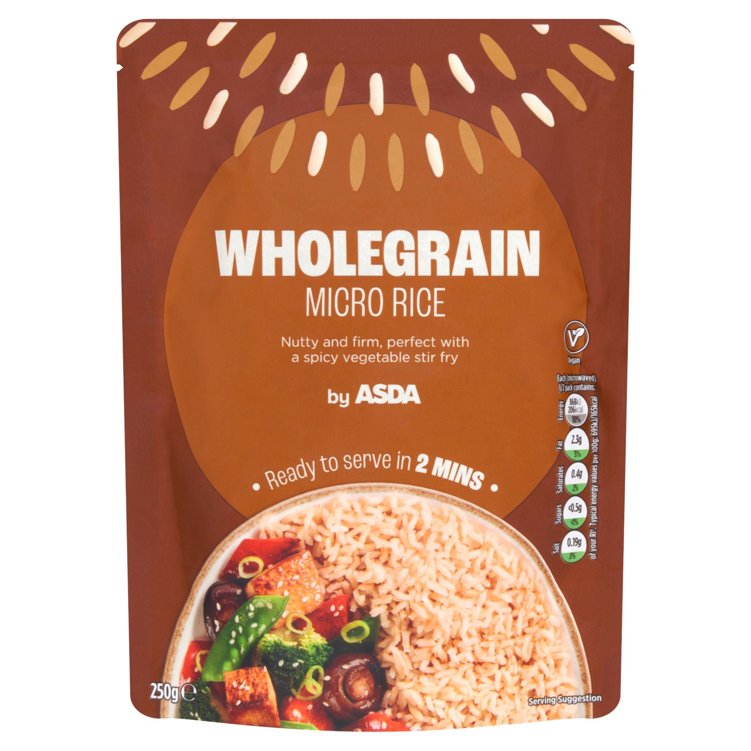 ASDA Wholegrain Micro Rice 250g - British product