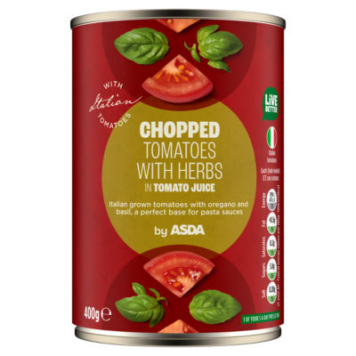 ASDA ASDA Chopped Tomatoes with Herbs Tinned Tomatoes 400g- Buy online at McGrocer