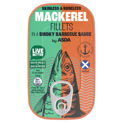 ASDA Makrelenfilets in rauchiger Barbecue-Sauce, Makrelenkonserve 125g