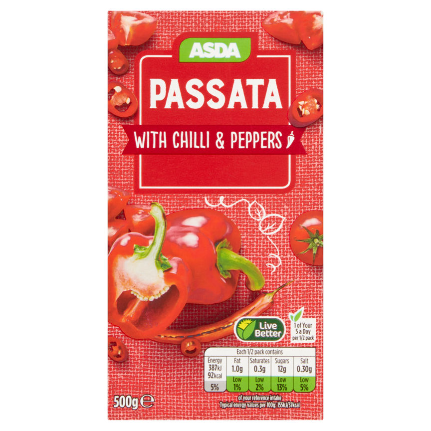 ASDA Tomato Passata with Chilli & Peppers GOODS ASDA   