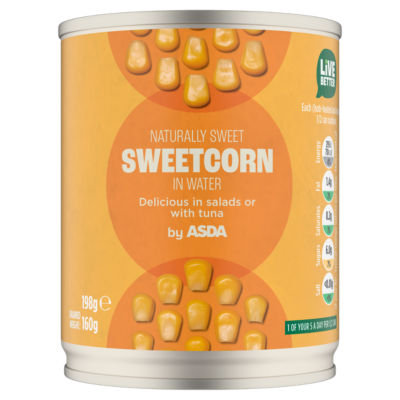ASDA Zuckermais in Wasser 198g Dose (britische Marke)